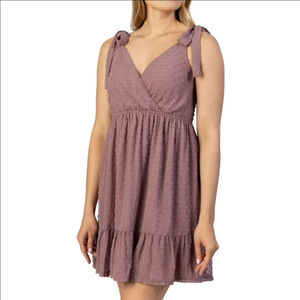 Speechless Ruched Tie Shoulder Chiffon Babydoll Dress Size XL